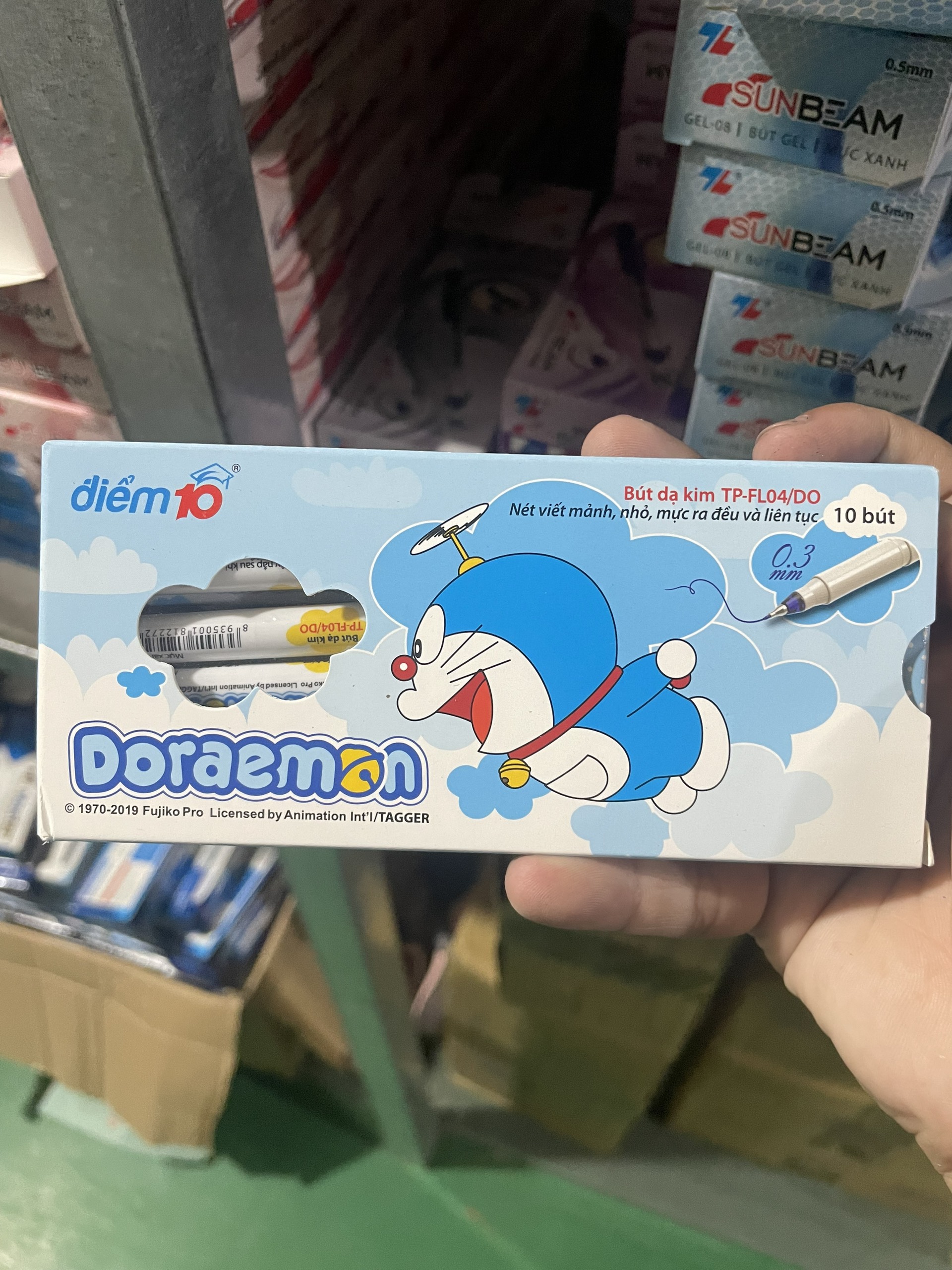 (Hộp 10 Cây) Bút lông kim Thiên Long - Doraemon FL-04/DO