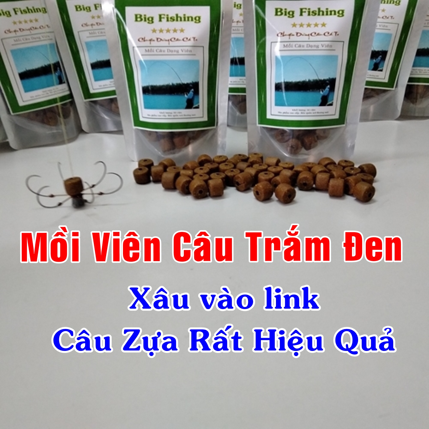 Mồi câu trắm đen,  Túi 50 viên. Mồi câu cá trắm đen, thính câu cá trắm đen, cách câu cá trắm đen