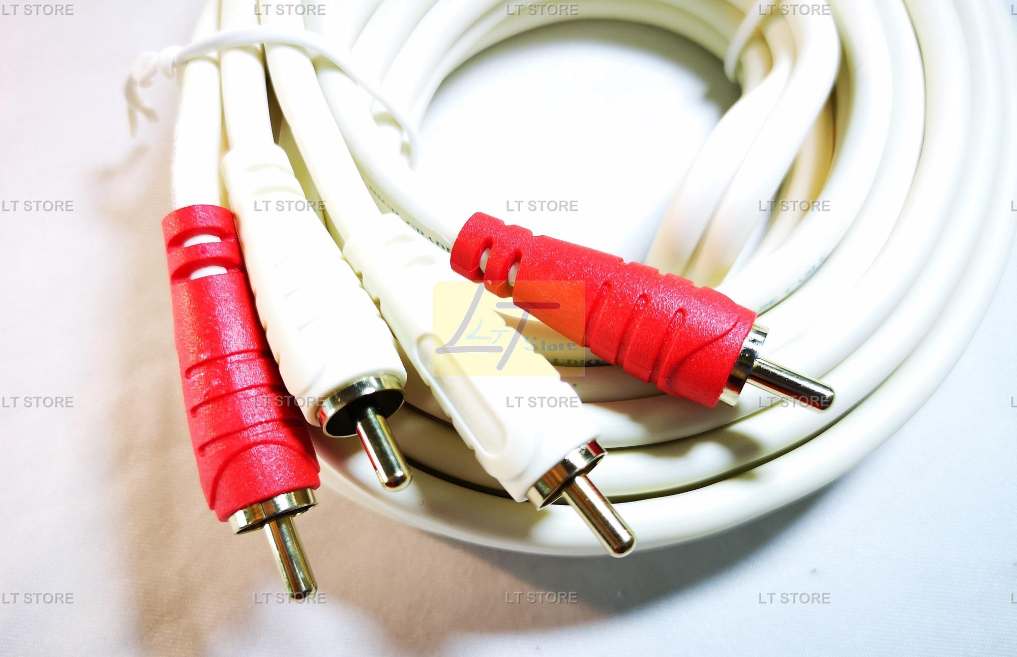 [HCM]Cáp loa 4 đầu hoa sen RCA dài 5M cao cấp (Dây AV 4 đầu)