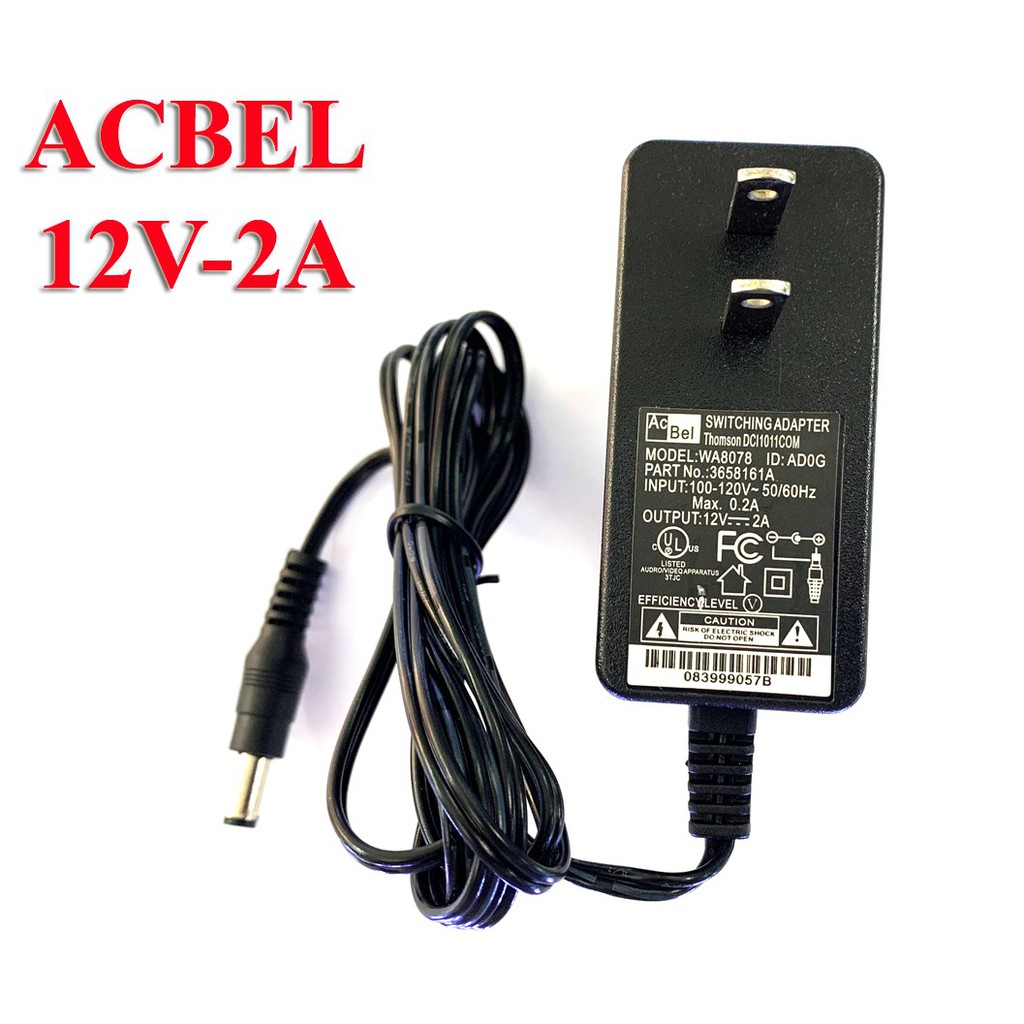 Nguồn adapter 12V-2A Acbel chân to 5.5 dùng cho Camera và đèn led
