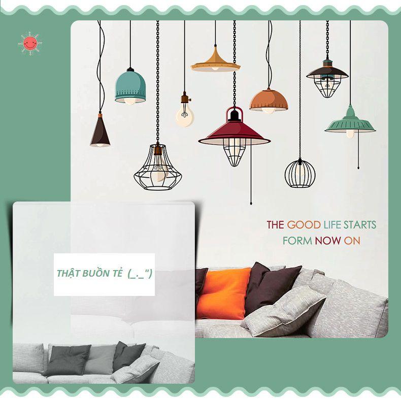 [HCM]Tranh 3d decal Đèn treo Amyshop số 5 (105 x 125 cm)