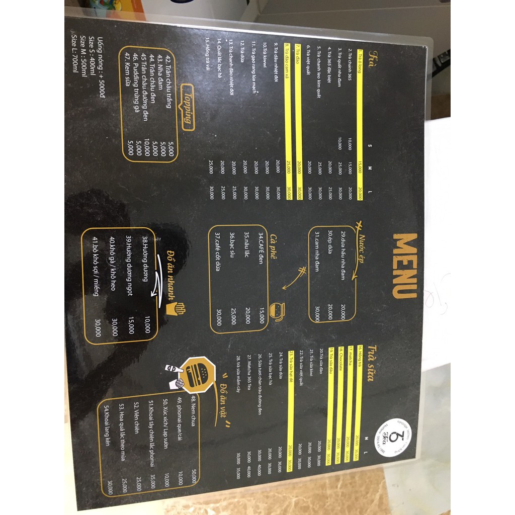 In Menu Giá Rẻ Ép Plastice Theo Yêu Cầu