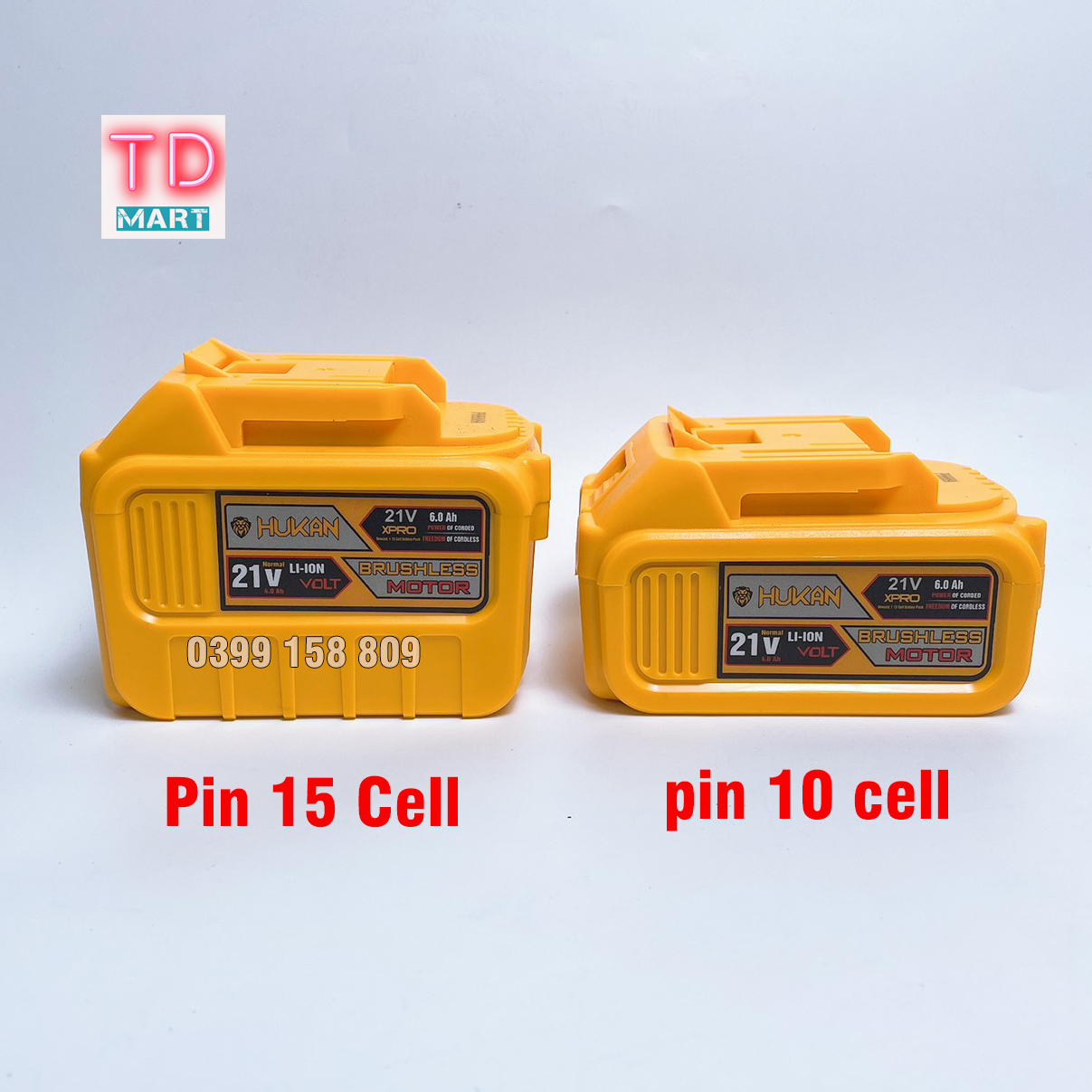 Pin Máy Khoan Máy Siết Bulong Hukan 15cell, 10cell