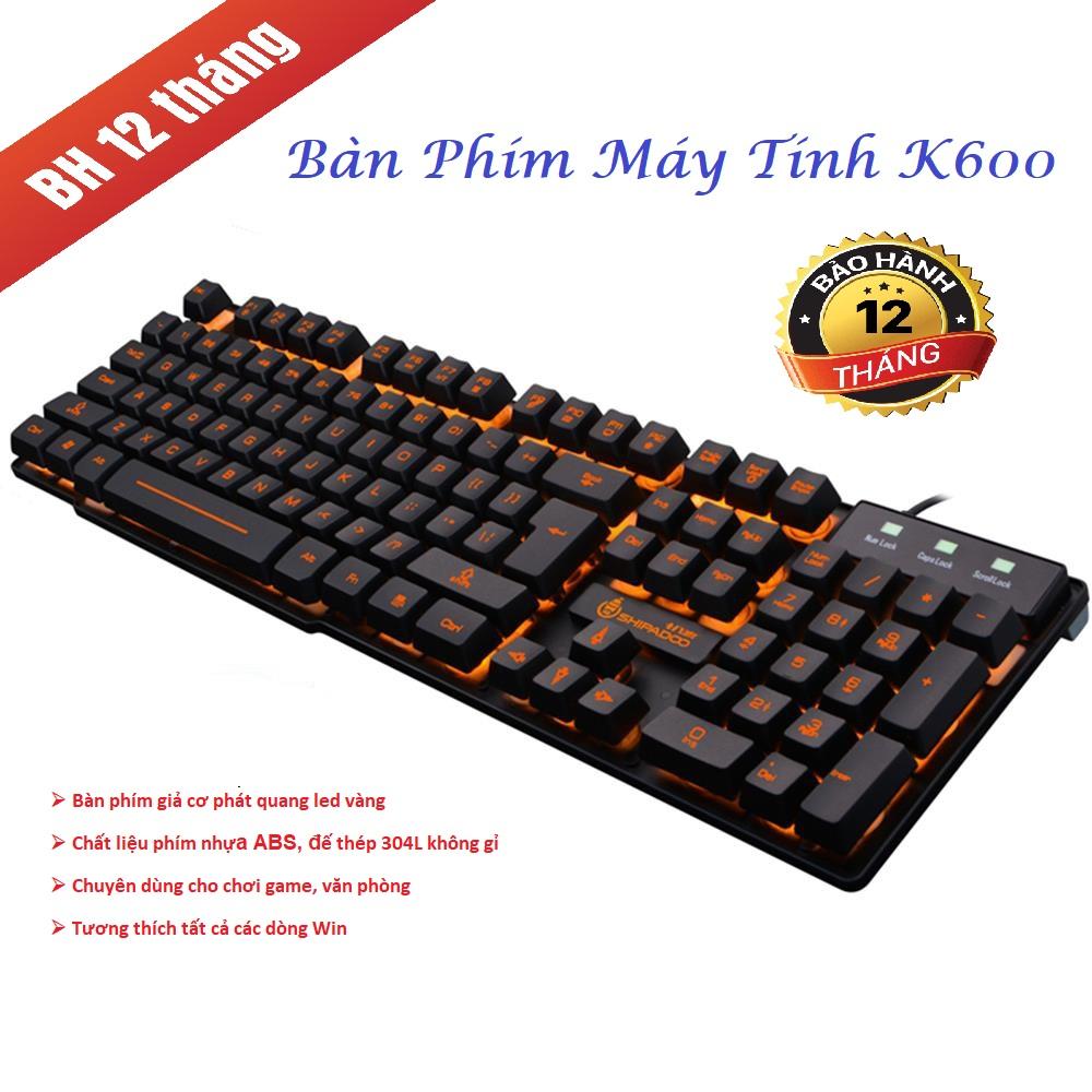 [CÓ VIDEO TEST] Bàn phím cơ Gaming K100 LED RGB - Bàn phím máy tính giá rẻ, bàn phím cơ mới 100%, Thiết Kế Giả Cơ Chất Lượng, Tích Hợp Đèn Led Vàng Đẹp Mắt Sử Dụng Dễ Dàng Nơi Thiếu Ánh Sáng - BẢO HÀNH 12 THÁNG