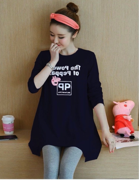 Bộ đồ bầu thun cotton dễ thương BD234