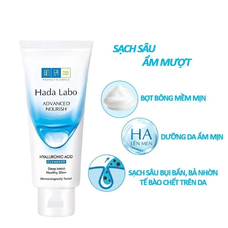Sữa rửa mặt dưỡng ẩm , trắng da ngừa lão hoá Hada Labo 80g