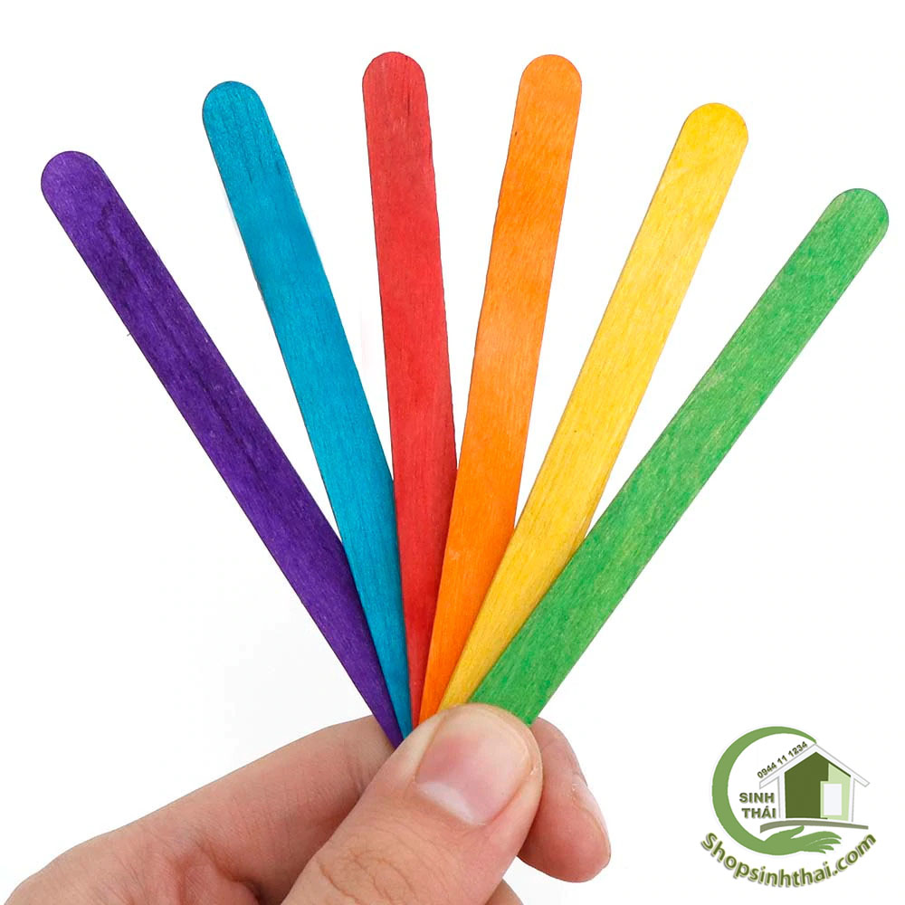 Que kem gỗ nhiều màu, bịch 56 cái