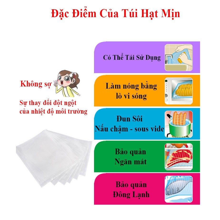 Túi hút chân không 1 mặt nhám 1 mặt trơn
