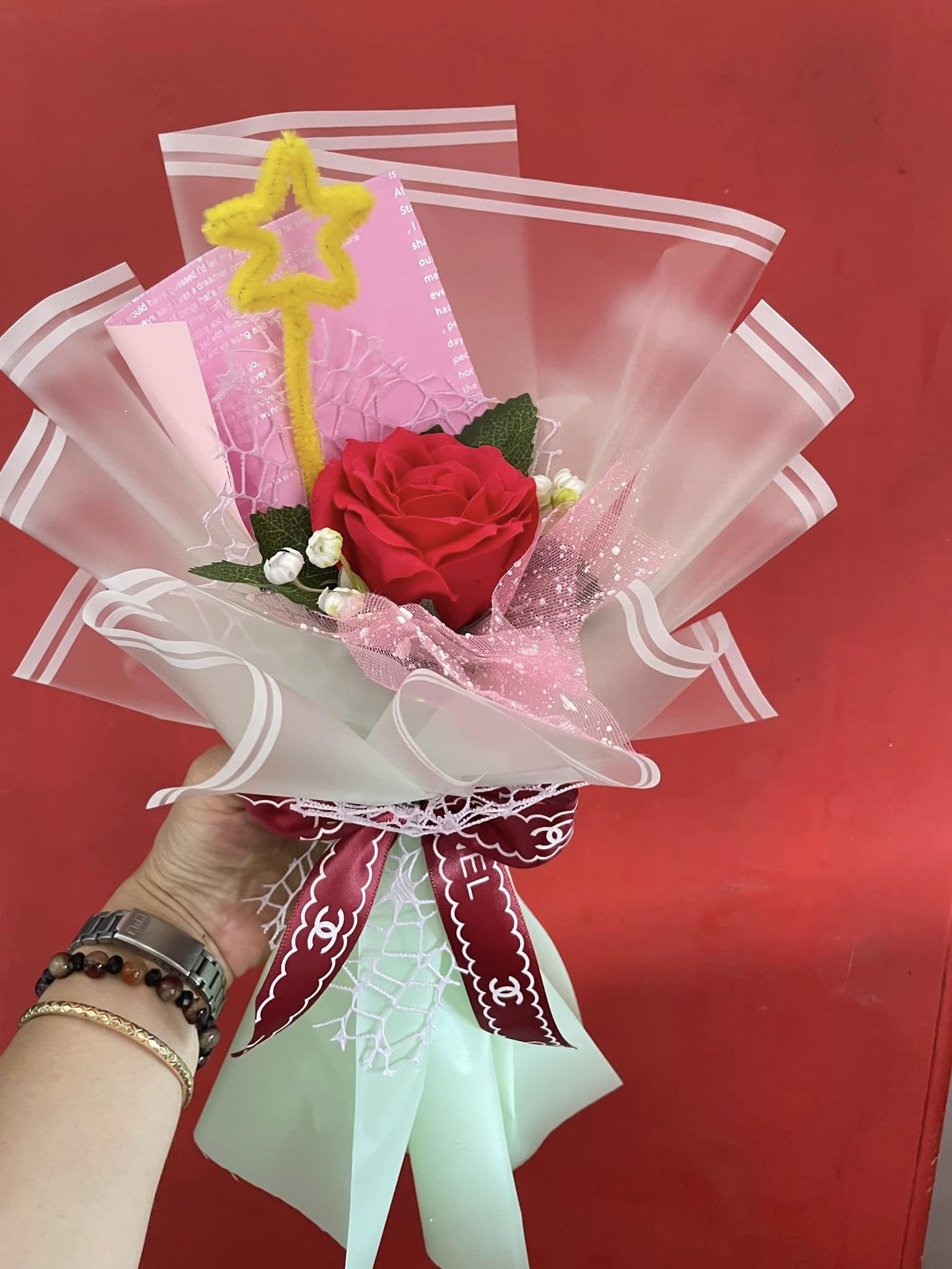 Bó hoa sáp 1 bông( hoa 7lop) giá siêu rẻ