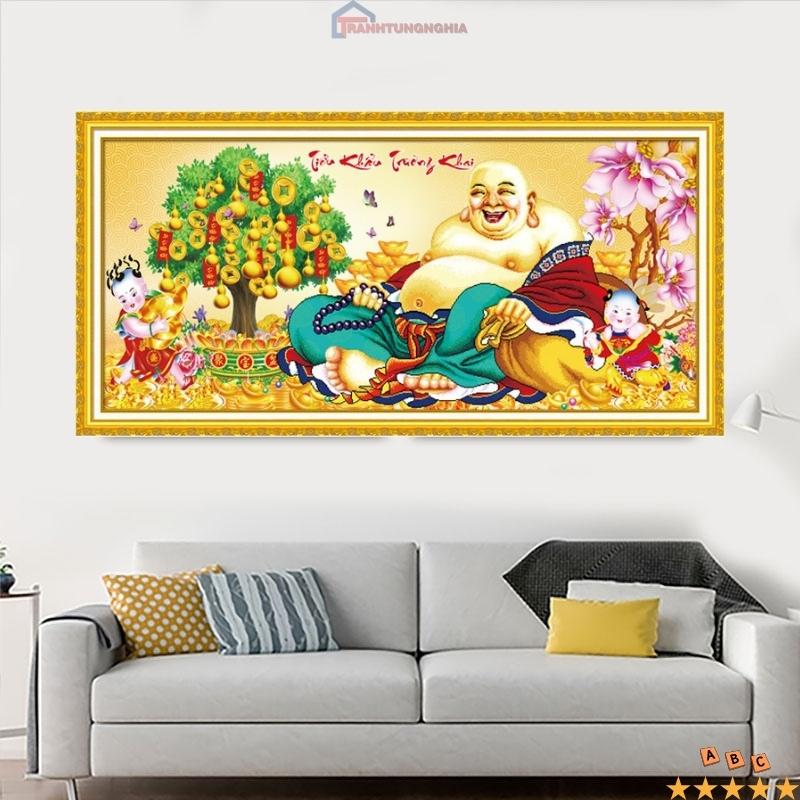 Tranh đính đá phật di lạc 1m x 50cm
