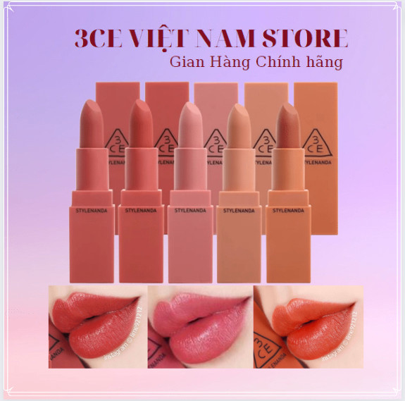 Son Thỏi Lì 3CE Mood Recipe On And On (màu 220 - 221 - 222)