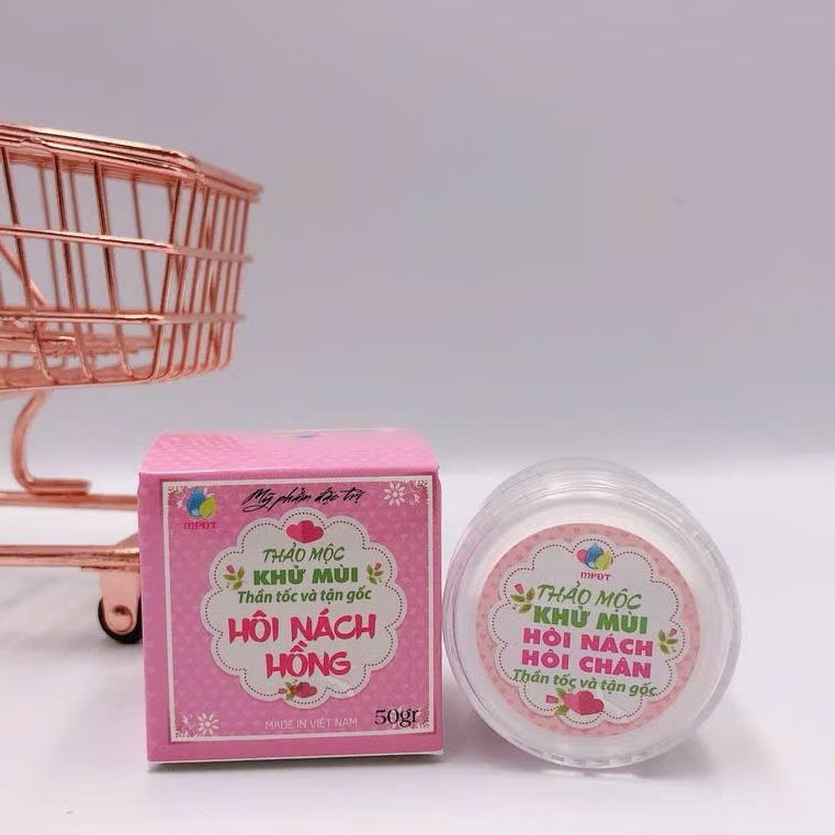 Bột Thảo Mộc Khử Mùi Hôi Nách Hồng MPĐT Ngân Bình 50g