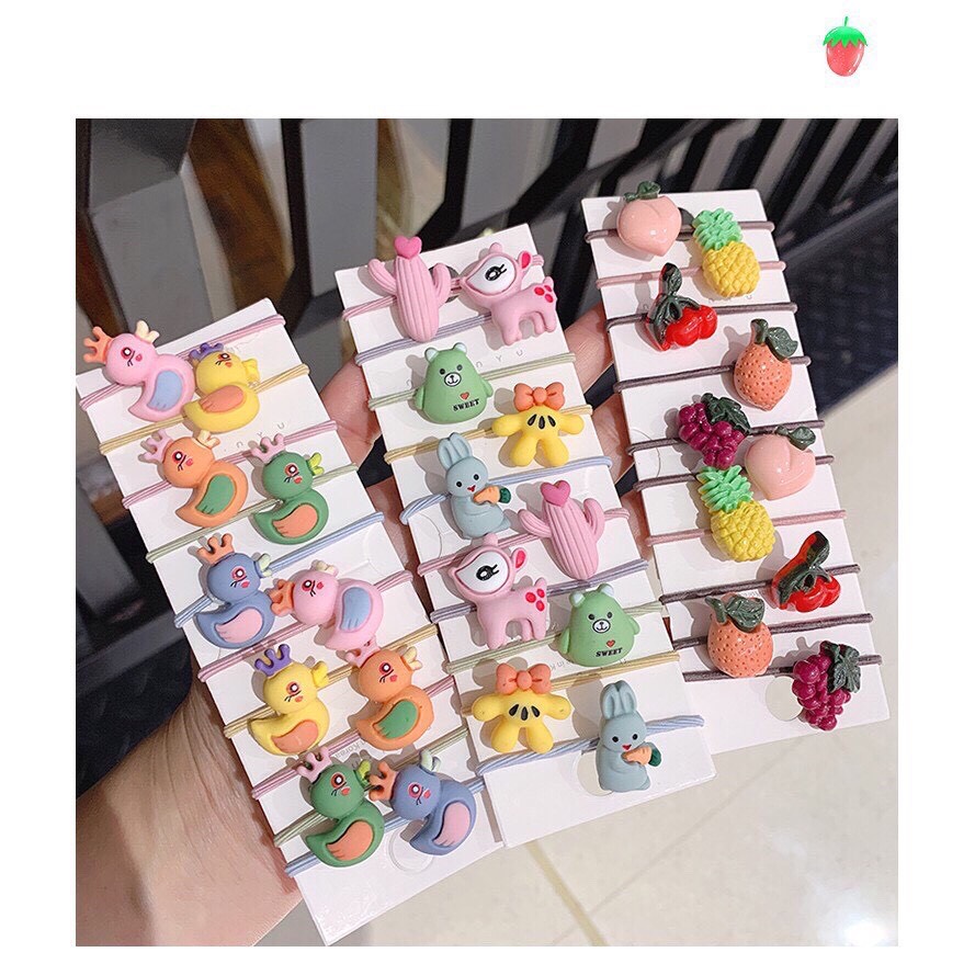 Sét 10 chun buộc tóc dễ thương cho bé