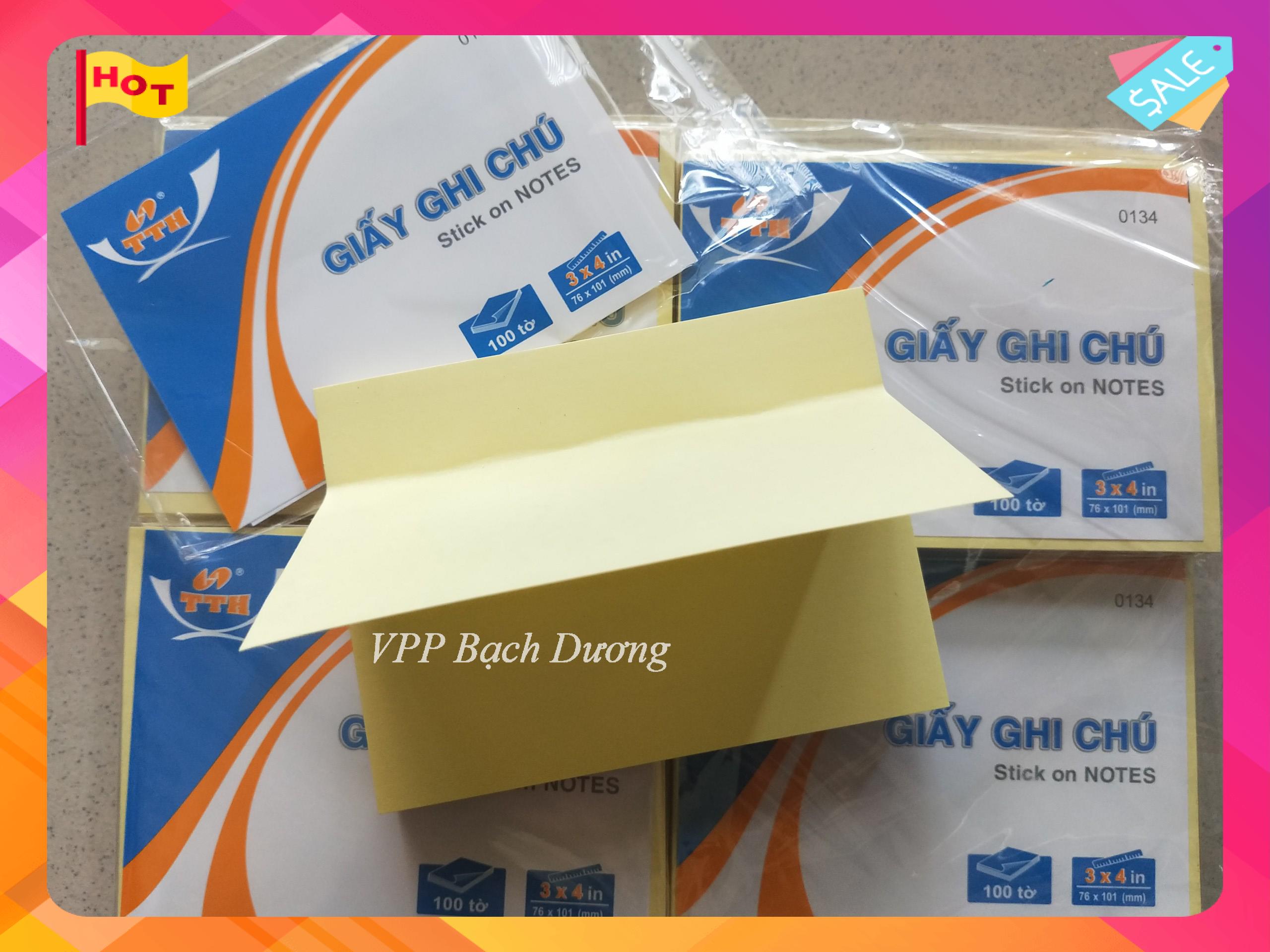 Giấy note vàng 3x4 - xấp/100 tờ