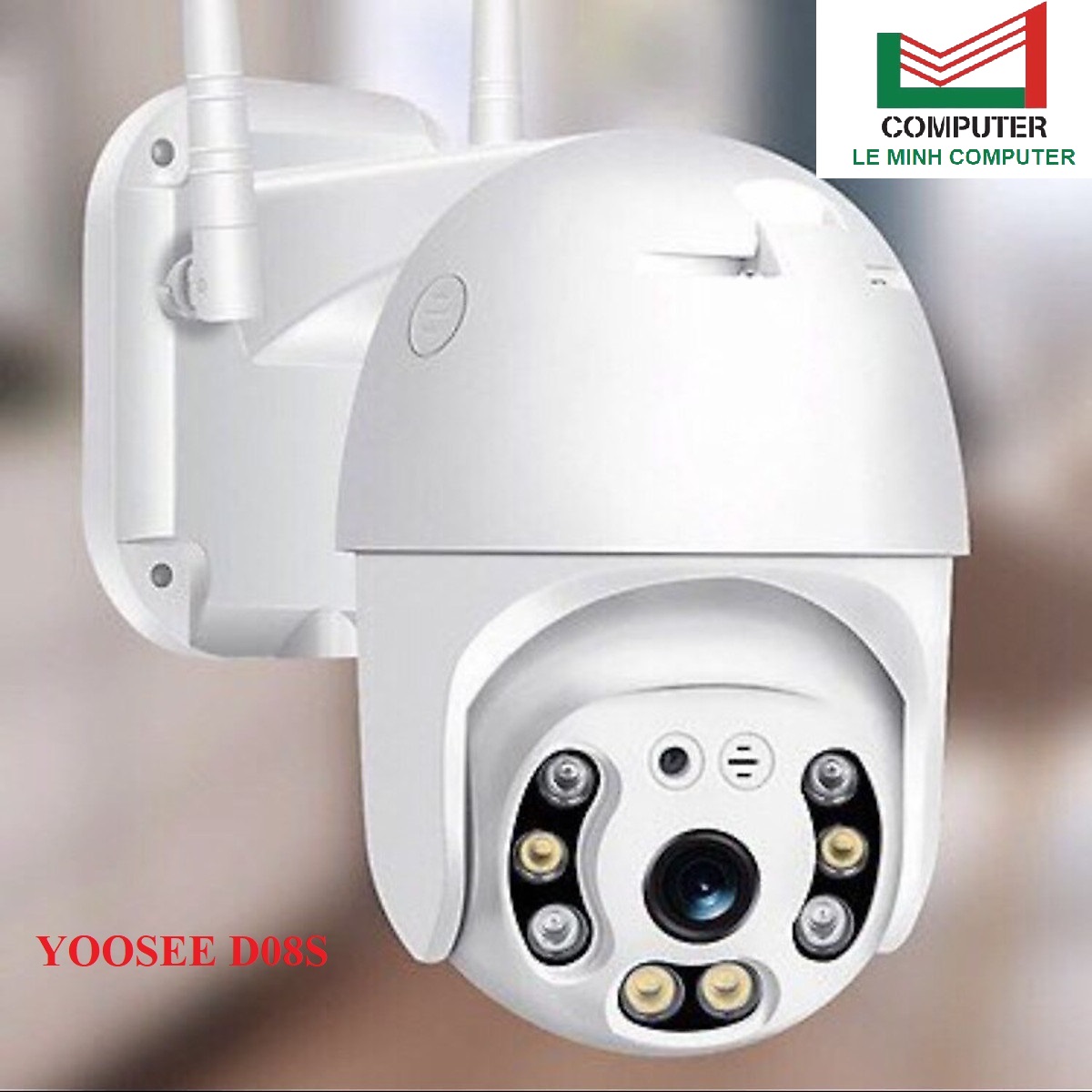 Camera ip wifi xoay 360 ngoài trời yoosee d08s 8led 1080p 2.0m