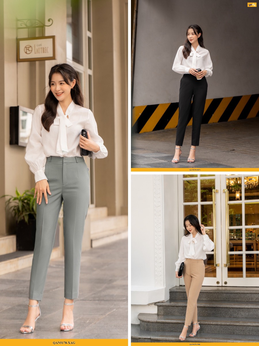 Quần âu nữ công sở, quần tây nữ có bigsize cạp cao tôn dáng, chất liệu Mango -DTS- Mã 333E