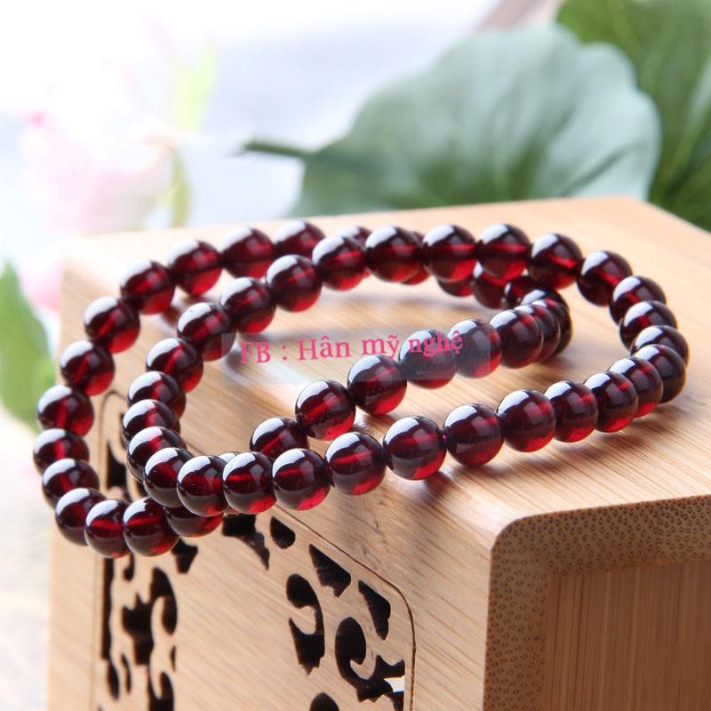 Vòng tay phong thủy garnet 8li tự nhiên- chuẩn A