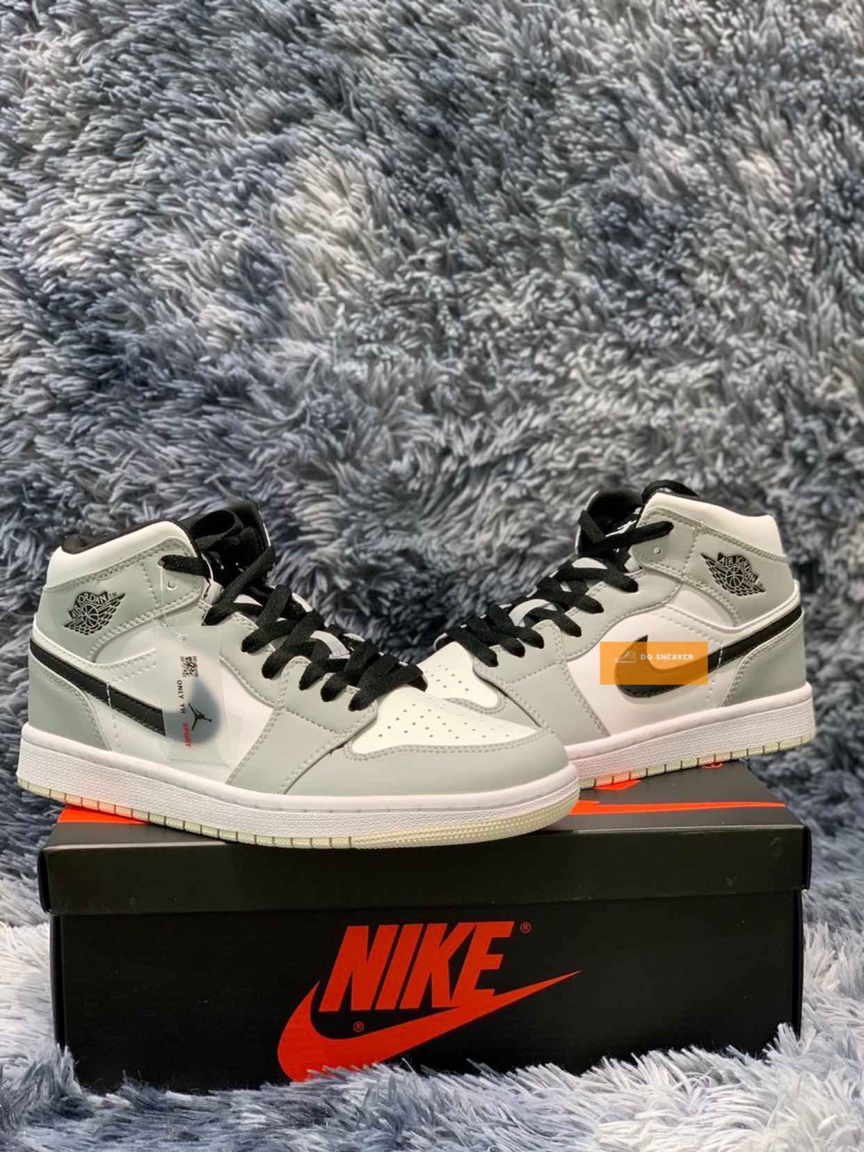 [Full Box] Giày Jordan cổ cao trắng xám