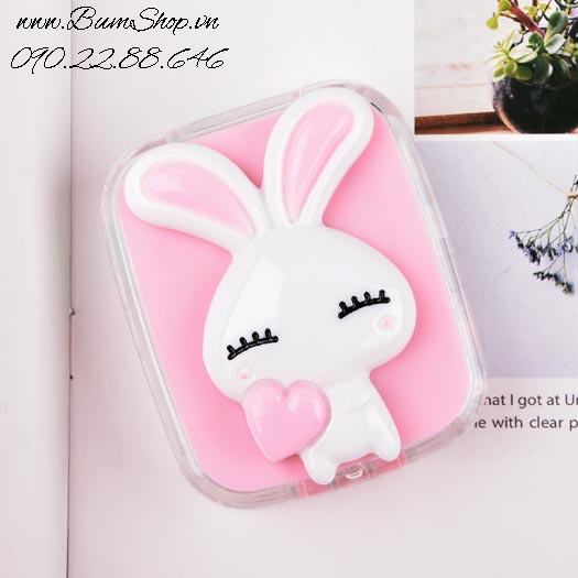 Khay gương lens thỏ hồng cao cấp siêu xinh
