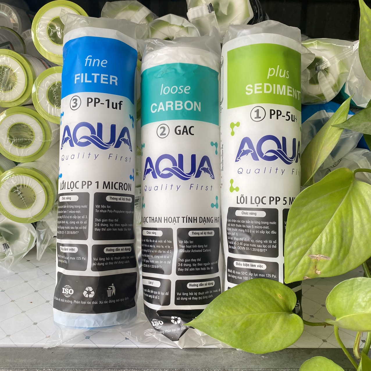 Bộ 3 lõi lọc thô aqua 123