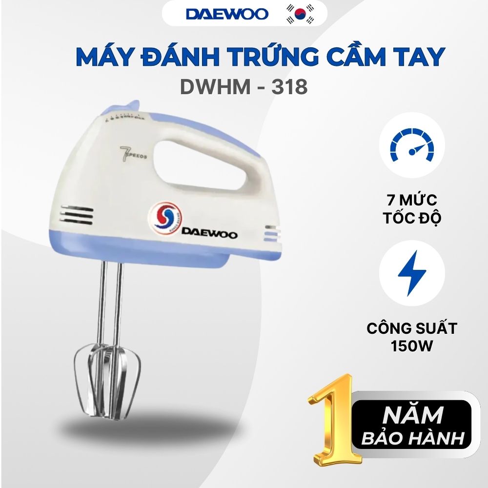 Daewoo Máy đánh trứng DWHM-318 (150w) - Hàng chính hãng