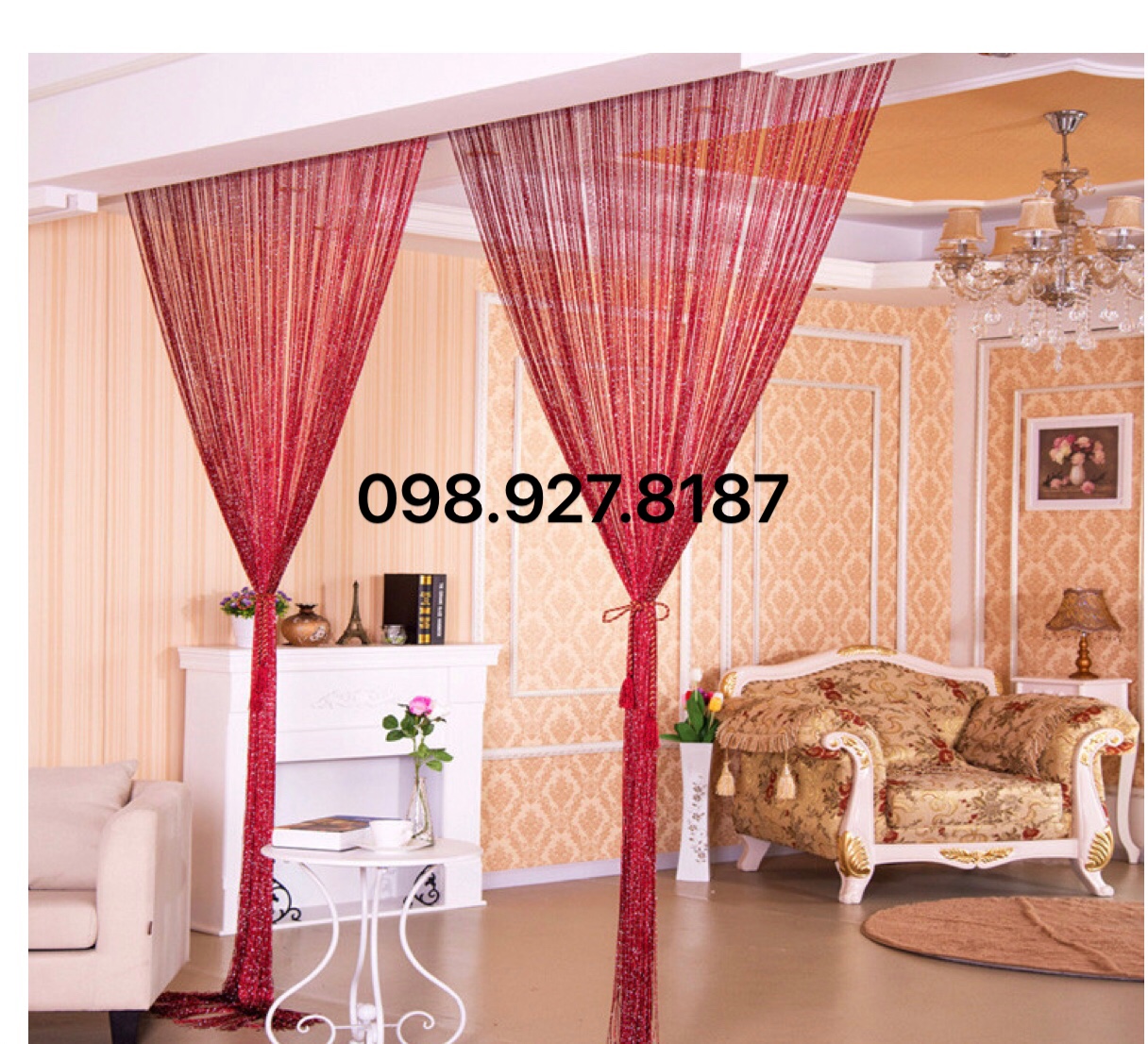 Rèm sợi 3x3m ( sợi dù đan kim tuyến )