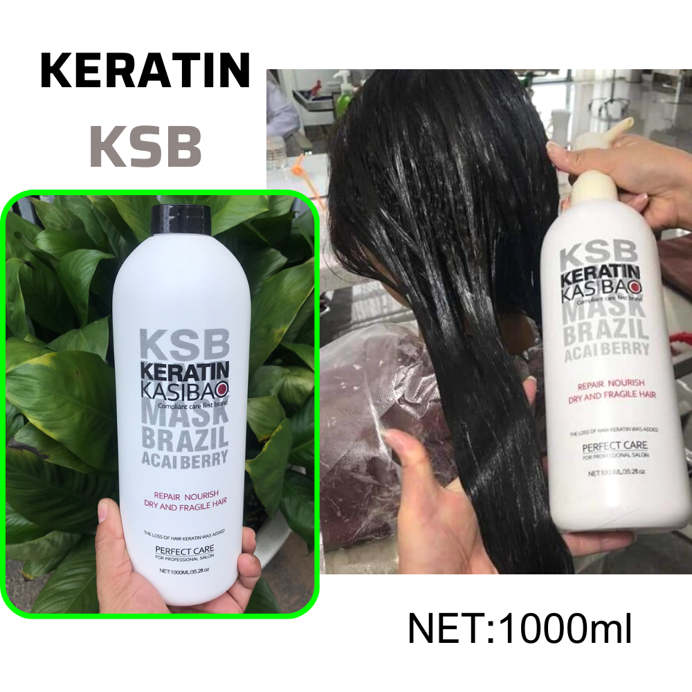 Hấp keratin kasibao ksb brazil acai berry thủy phân phục hồi tóc hư tổn nặng 1000ml