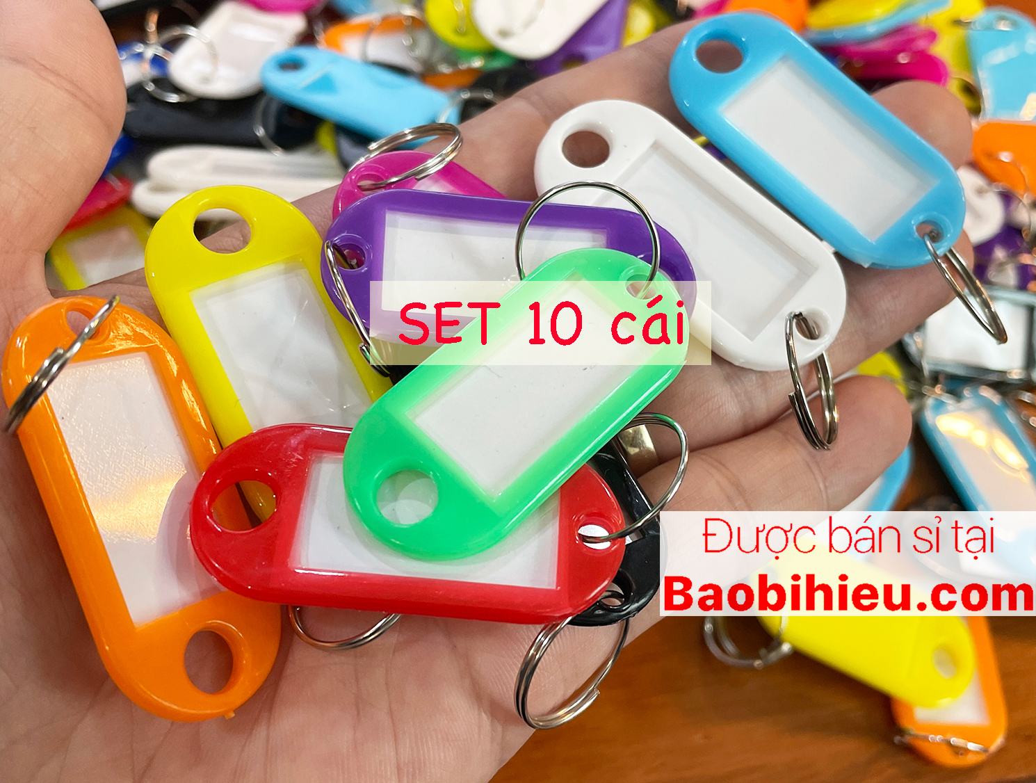 COMBO 10 bảng tên kèm móc khoá (nametag, móc ghi nhớ, móc hành lý...) 10B1249