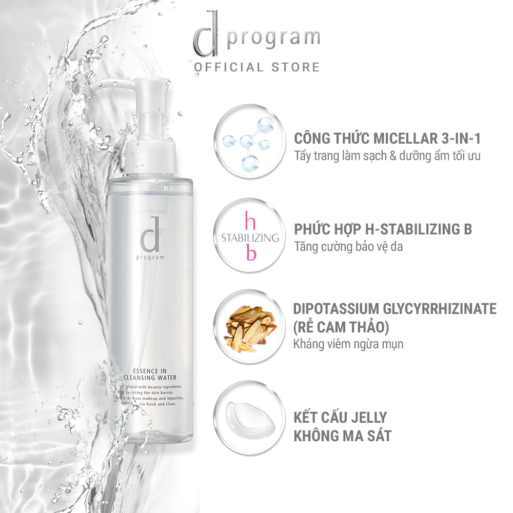 Nước Tẩy Trang D Program Essence In Cleansing Water Dưỡng Da 180ml