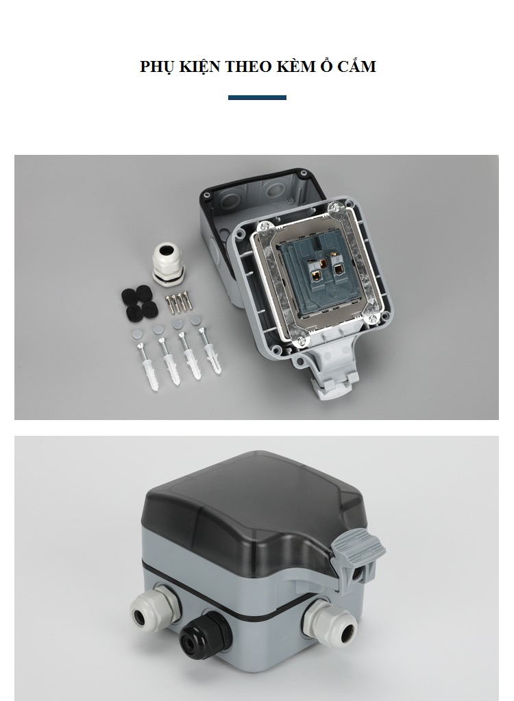 Ổ cắm chống nước ngoài trời IP66
