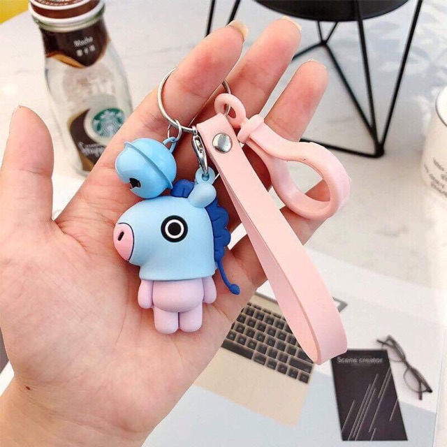 Móc khoá dẻo BTS kèm chuông siêu xinh
