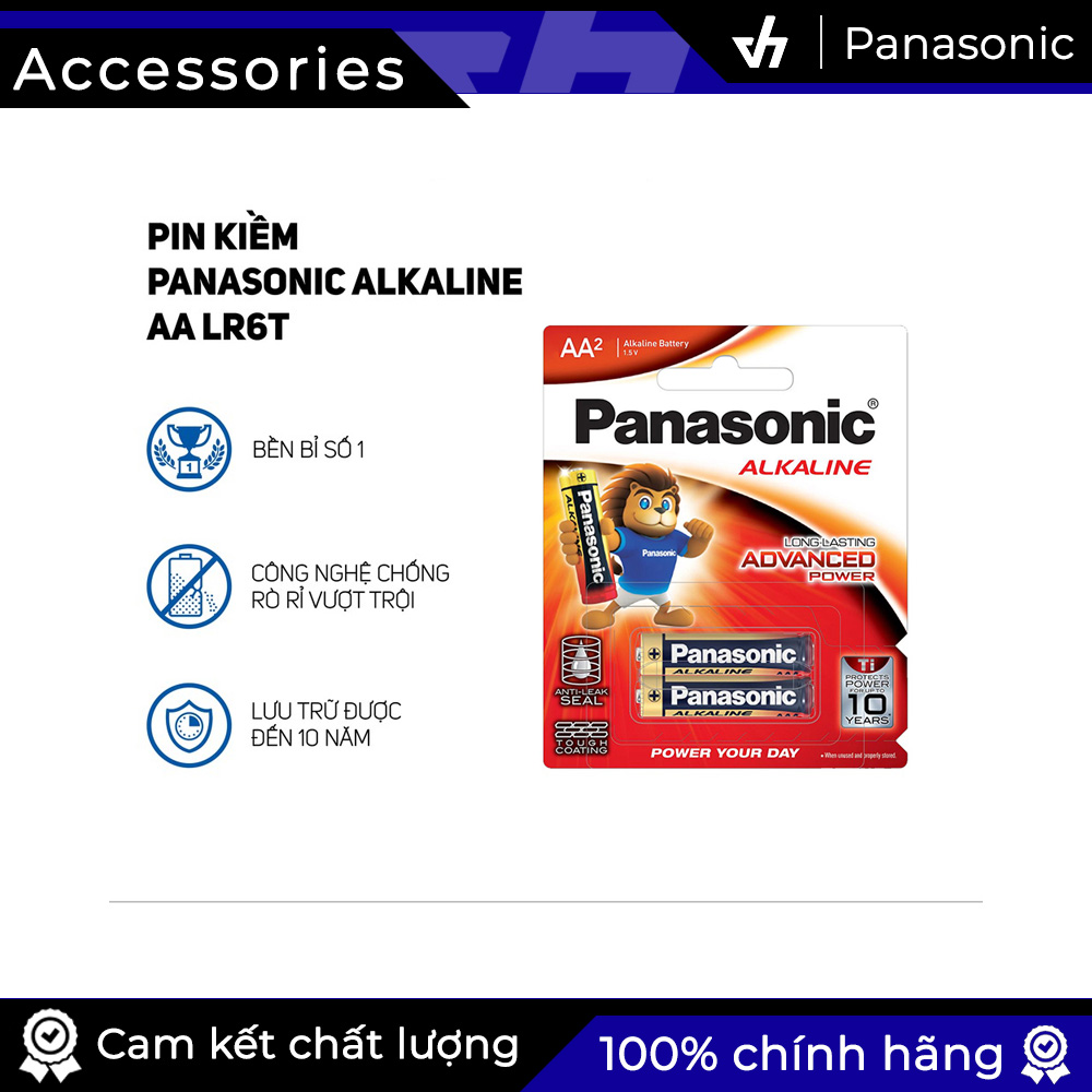 2 Pin AA Alkaline Panasonic LR6T / LR6 - Pin kiềm chống chảy