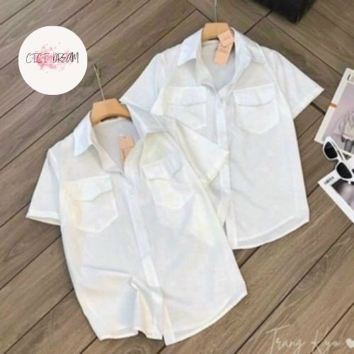 Áo sơ mi cộc tay túi trước ngực hot 2023