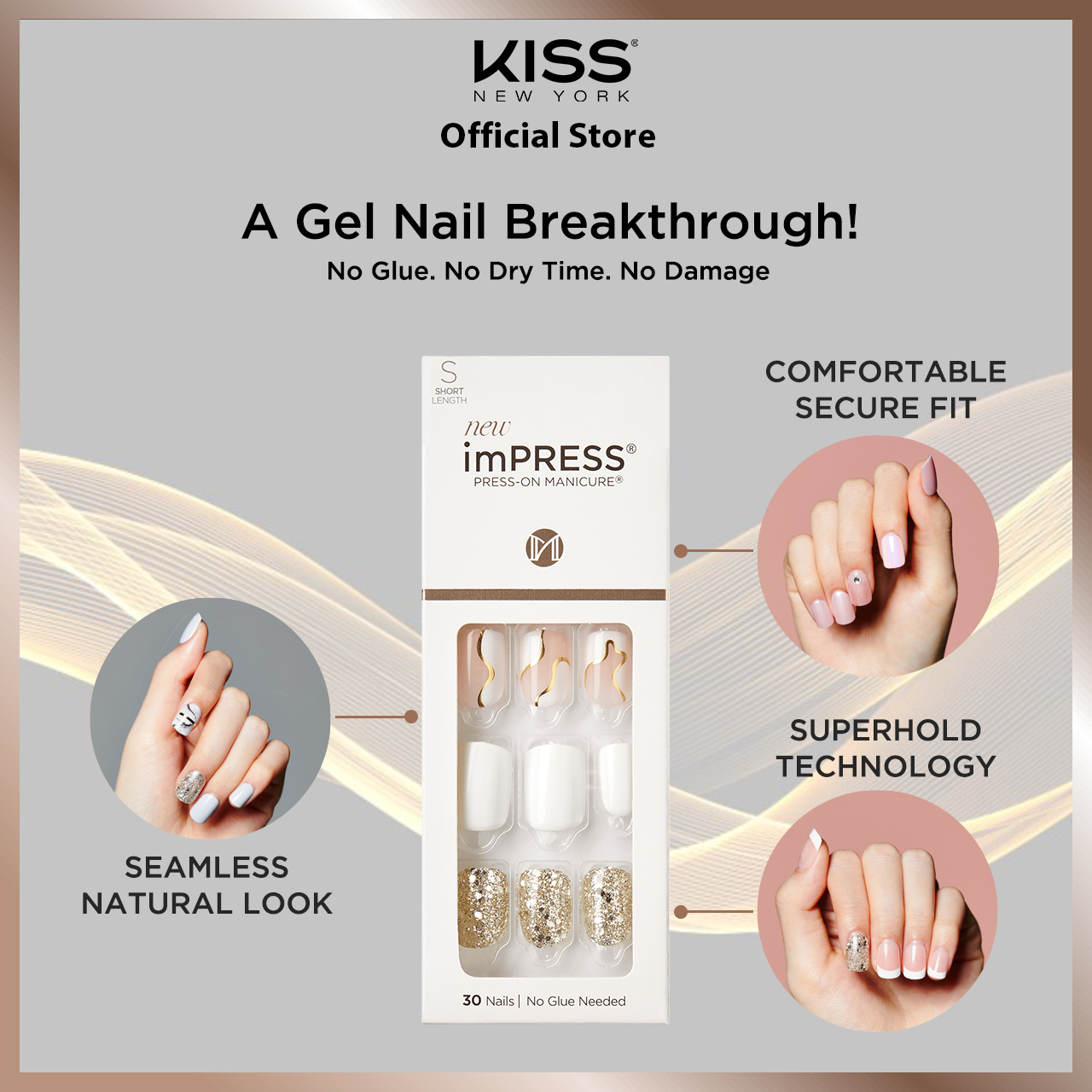 [IMPRESS] COLOR PRESS-ON MANICURE MINT TO BE