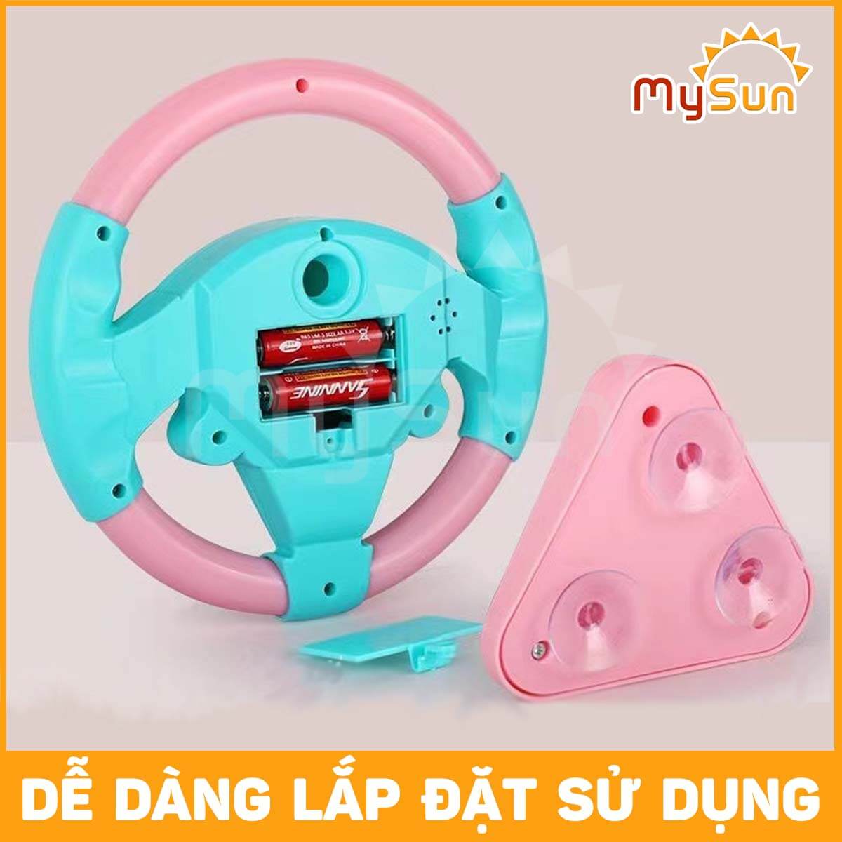 Vô lăng đồ chơi cho bé gắn xe ô tô trẻ em có nhạc [ TẶNG PIN ] MySun