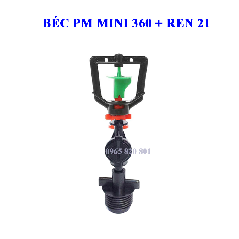 Béc tưới phun mưa mini 360 độ chân ren 21
