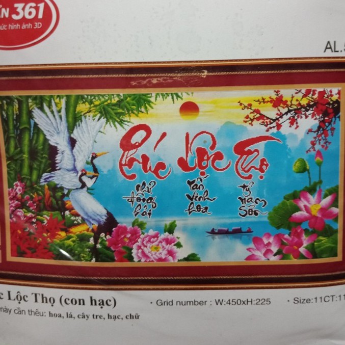 Tranh thêu Phúc Lộc Thọ ms 53370