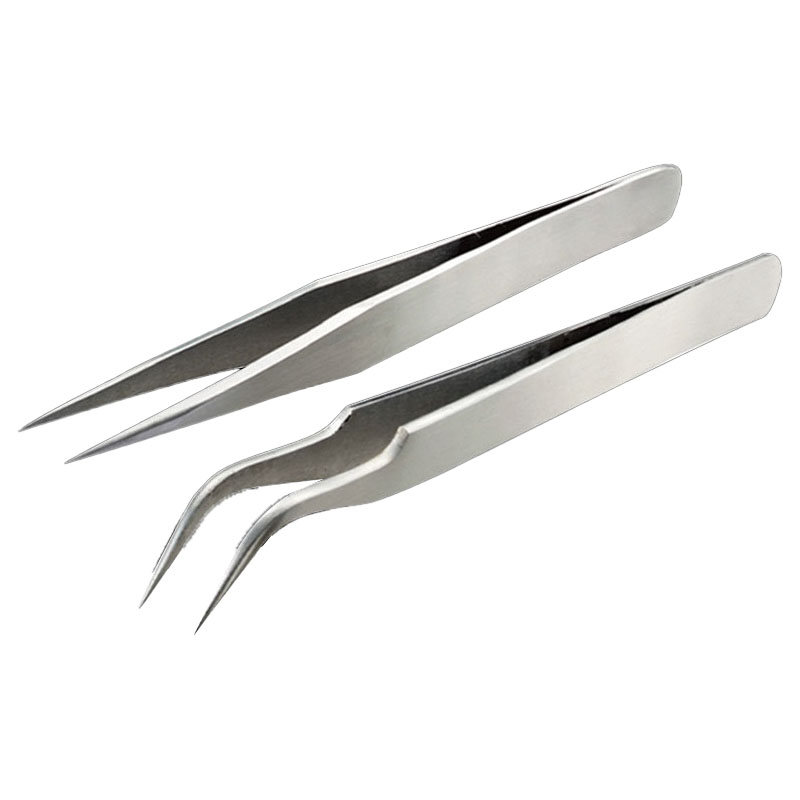 Combo 2 Nhíp Gắp Mũi Nhọn Đầu Thẳng Và Đầu Cong Đa Năng Tiện Dụng Để Gắp Link Kiện Nhỏ Làm Nail Móng