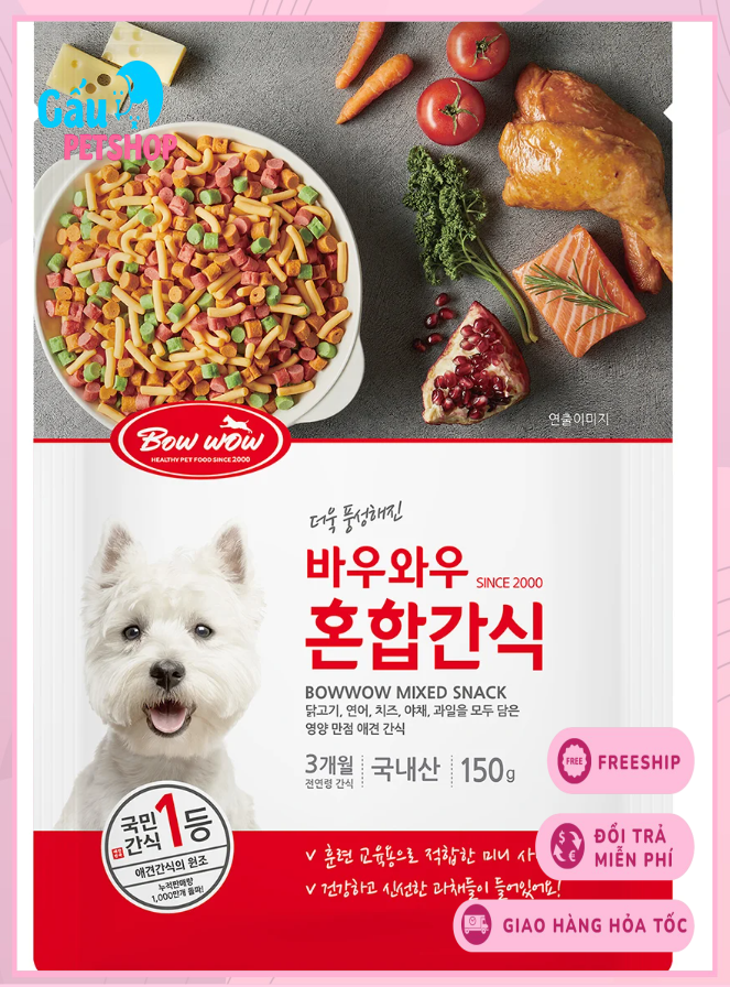 Snack hỗn hợp Bowwow cho chó 150g