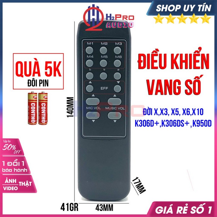 Remote Điều Khiển Vang Số Đời X Như X3,X5,X6,X10, K306D+,K306Ds+,K950D, Điều Khiển Vang Số Đời X Chính Hãng-H2Pro Audio