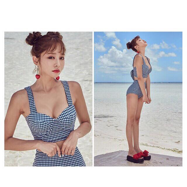 (Có sẵn) Bikini 2 mảnh phong cách retro Hàn Quốc có ảnh thật