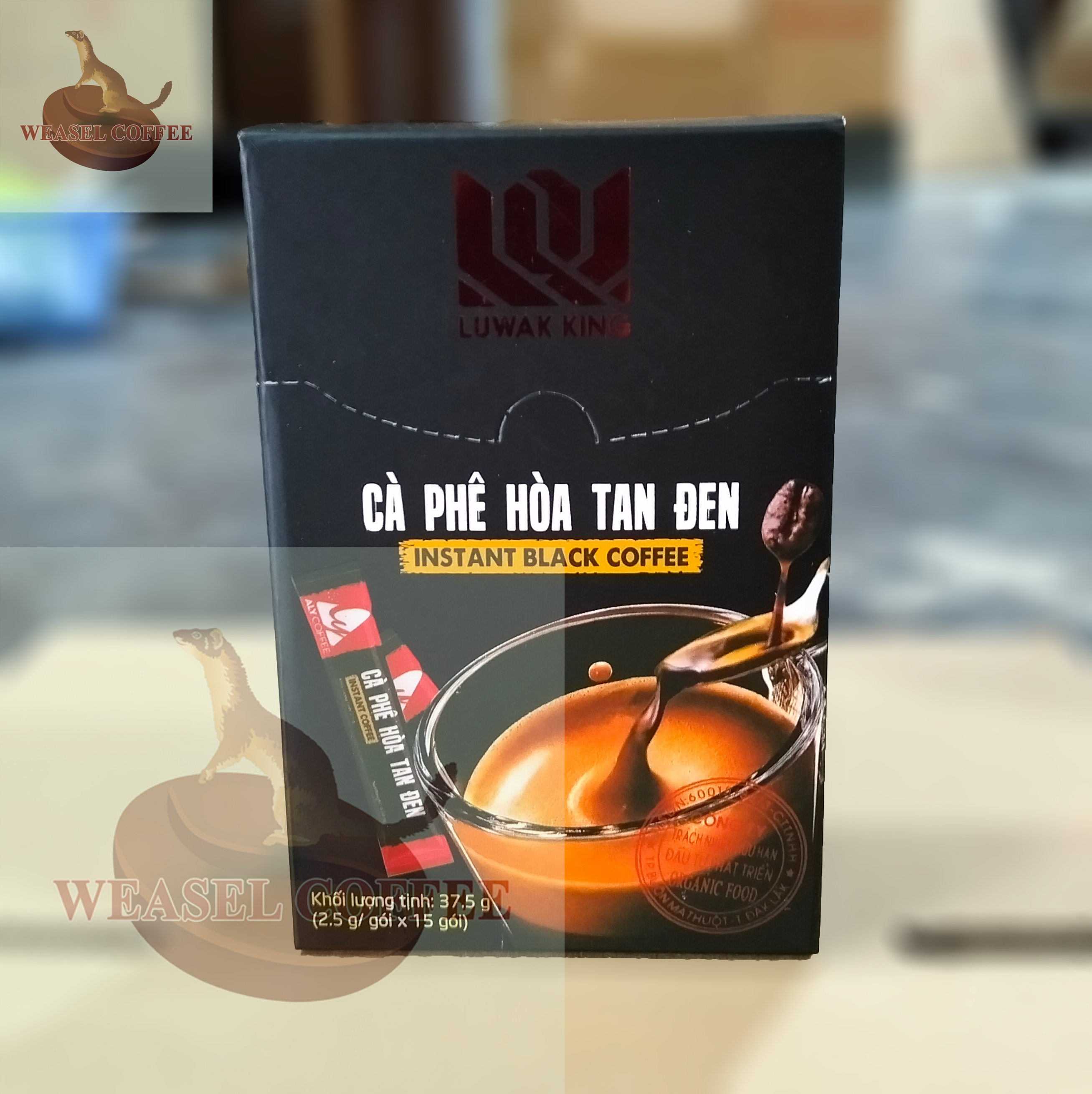 Combo 3 hộp ( 45 gói x 2.5g ) - Cà phê hòa tan đen Luwak King
