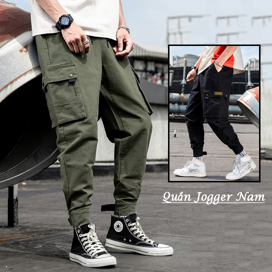 Quần Jogger Thể Thao Nam Đơn Giản Bo Gấu Độc Đáo Phối Túi Hộp Cá Tính Chất Thun PC Cao Cấp Thời Trang FASHION4MENHCM JOGGER NAM 9000056
