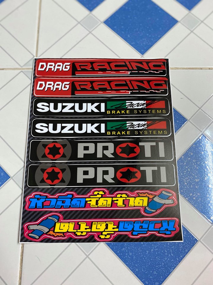 [HCM]TEM LOGO  DRAG RACING SUZUKI PROTI CHỮ THÁI