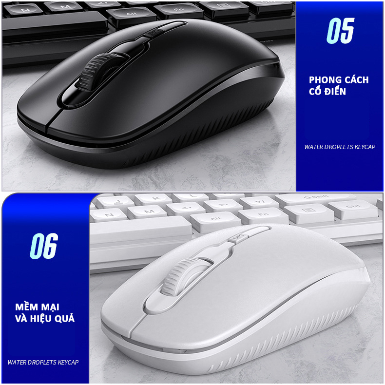 Bộ bàn phím chuột không dây mini wireless Sidotech Max3 chống nước, chống ồn, pin trâu, tốc độ gõ cao và ổn định combo chuột và bàn phím văn phòng không dây cho máy tính laptop, bàn phím văn phòng và chuột văn phòng giá rẻ chính hãng