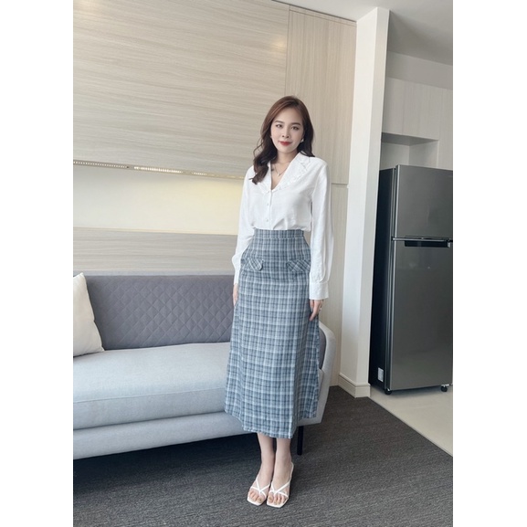 Áo Cổ Sơ Mi Tay Phồng Dài - Trắng [A026 - Senbe Clothing]