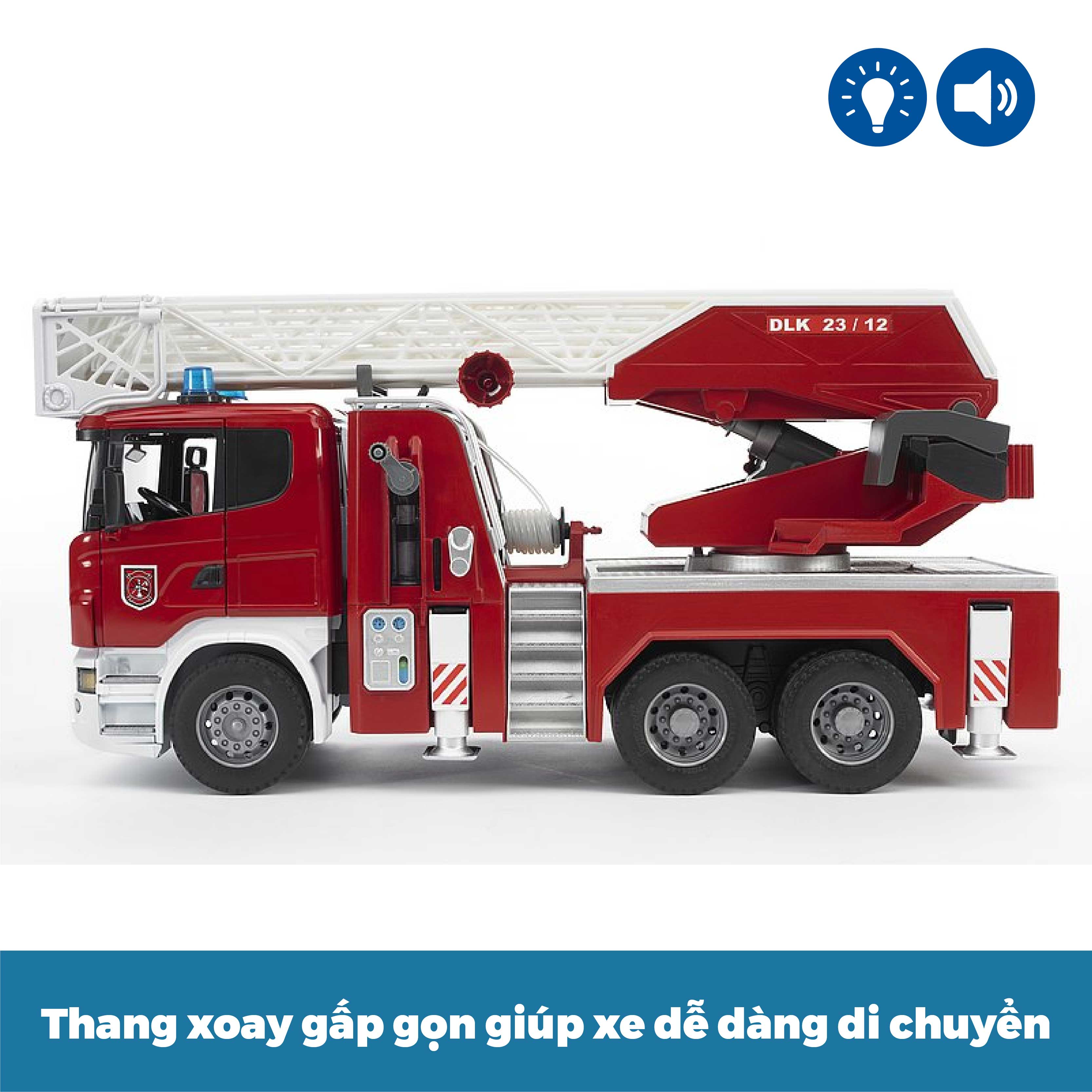 Đồ Chơi Dạng Mô Hình Theo Tỷ Lệ Thu Nhỏ 1:16 Xe Cứu Hỏa Thang BRUDER BRU03590