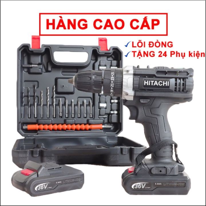 Máy khoan pin hitachi 36v, vặn vít dùng pin máy khoan búa dùng pin chất lượng cao hitachi 36v 2 pin – 3 chức năng – máy khoan bắn vít cầm tay