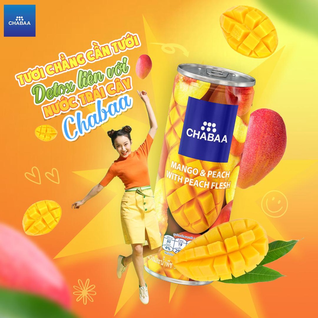 Nước trái cây Chabaa Thái Lan nhiều vị 230ml