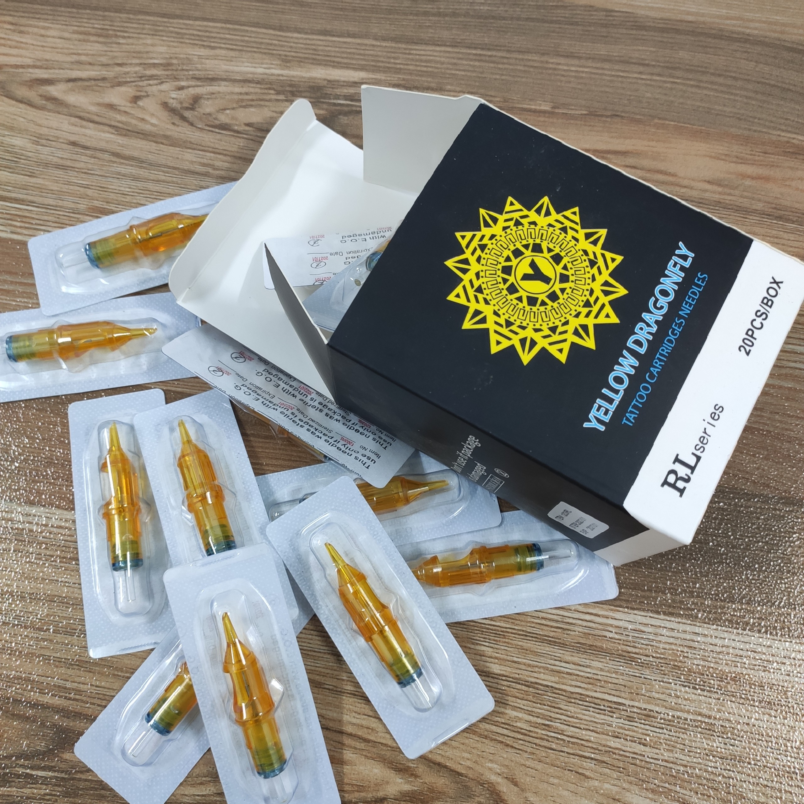 Kim xăm Pen 11RL đi nét Yellow Dragonfly ( 20 kim / 1 hộp )